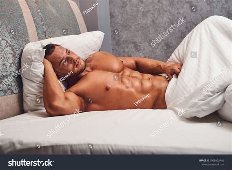 Handsome Nude Man Lying Bed Stock Photo Shutterstock