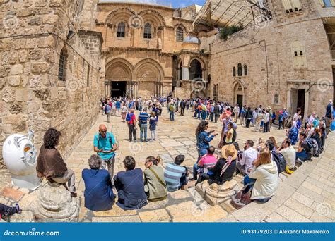 Tourists And Pilgrims In The Square Near The Church Of The Resurrection