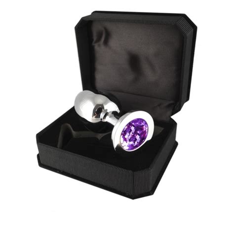 Analplug groß mit Stein Metall Glas Plugs Analplugs Sex Toys Fetisch SM Bedarf