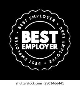 Best Employer Text Stamp Concept Background Stock Vector Royalty Free