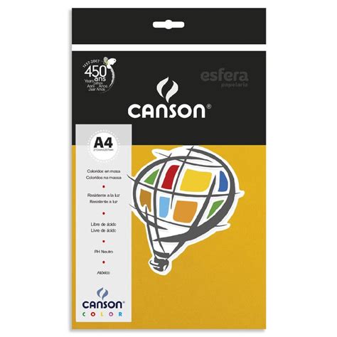 O Que É Papel Canson - Papel Canson Color A4 120GM2 Pacote Com 15 Folhas CANSON - Esfera ...