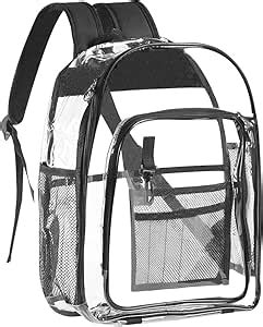 Mochila Transparente Transparente Resistente Multibolsos Bolsa Escolar