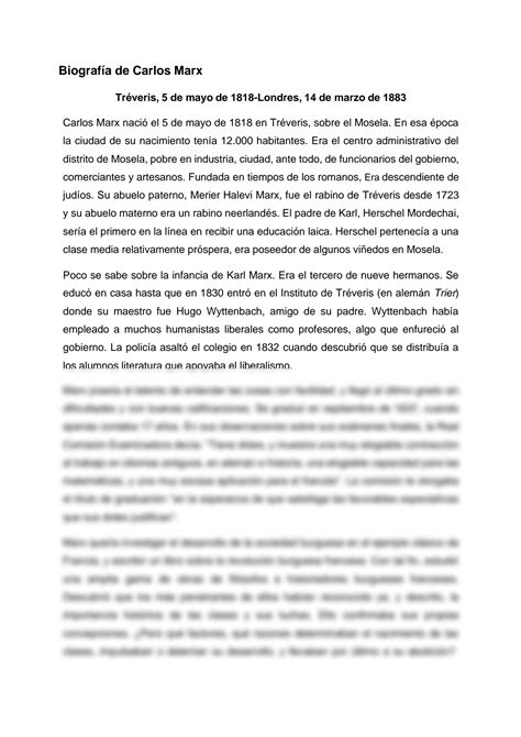Biografia De Carlos Marx