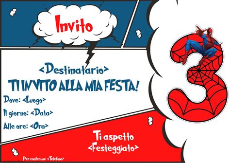 Invito Festa Di Anni Con Tema Spiderman Crea Inviti Personalizzati