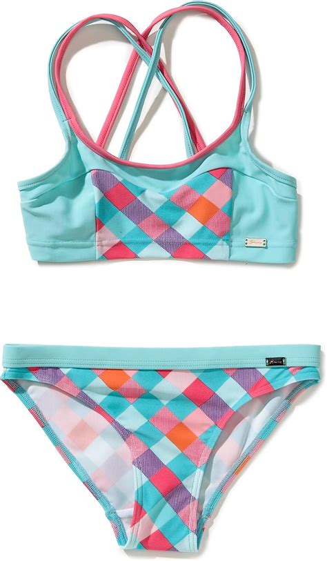 Skiny Skiny M Dchen Bikini Beach Checker Girls Aqua Bikini Gr