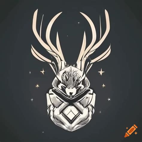 Stylized Graphic Of A Cyber Jackalope Mascot On Craiyon