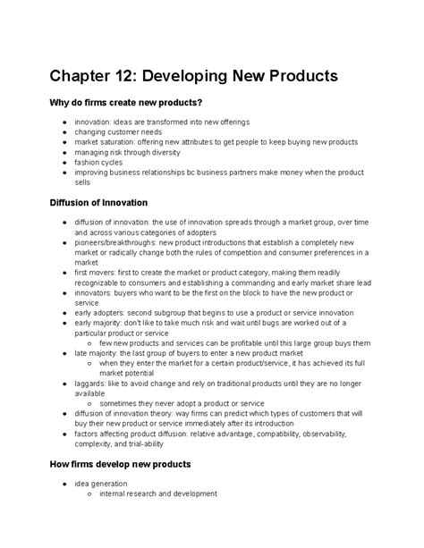 Chapter 12 Developing New Products - Chapter 12: Developing New