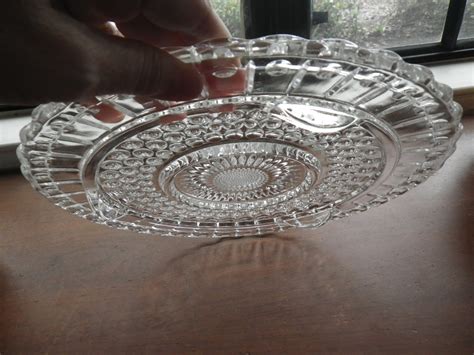 Footed Cake Plate Vintage Glass Kitchen Round Serving Dish Etsy