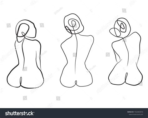 Naked Woman Standing Back One Line Stock Vector Royalty Free 1952883010 Shutterstock