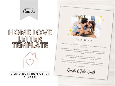 Home Buyer Letter Template Letter to Seller Personalized - Etsy