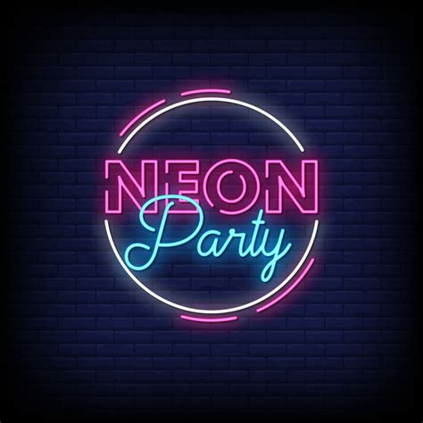 Neon Party Neon Signs Style Text Vector 2424460 Vector Art At Vecteezy