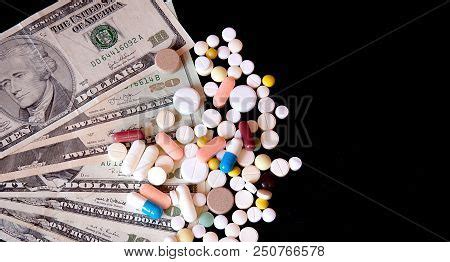 Pills On Dollar Money Image Photo Free Trial Bigstock