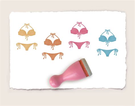 Mini Rubber Stamp Bikini Mm Inch Etsy