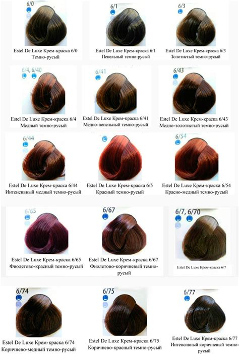 Эстель палитра цветов
