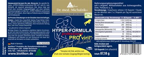 Hyper Pro Viril Professional Nach Dr Med Michalzik Kapseln