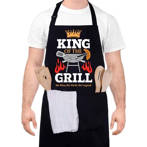 Qweryboo Funny Dad Grilling Aprons For Men Bbq Grill King Chef Apron