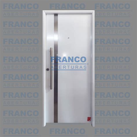 Puerta Chapa Inyectada Aplique Vertical Blanca X Franco Aberturas