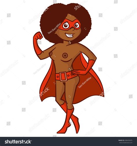 Superhero African Nude Woman Cartoon Character Stock Vector Royalty Free 698439475 Shutterstock