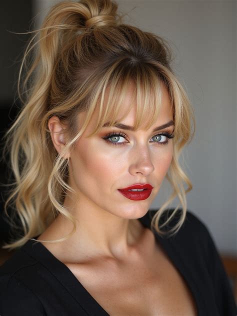 ponytail  bangs ideas   chic  easy