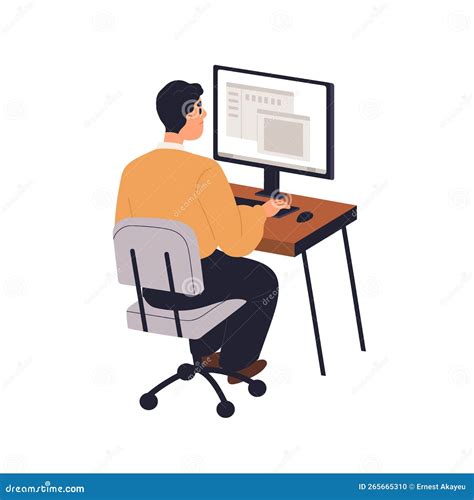 Mitarbeiter Arbeiten am Computer. Büroangestellte Sitzt am Schreibtisch