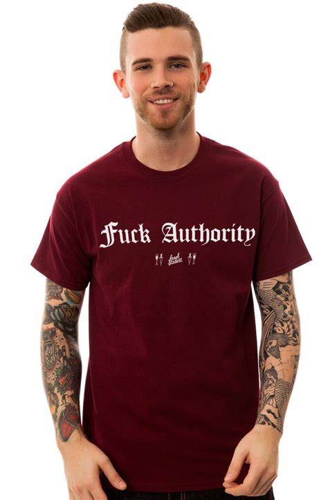 FRESH TALENT The Fuck Authority Tee In Maroon FT SV FAUTHORITY TEE MAR