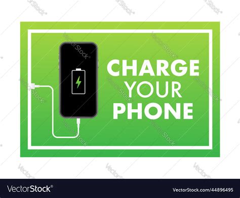 Charge Your Phone Recharging Battery Sign Label Vector Image