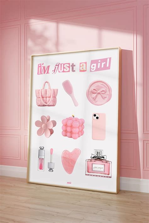 im   girl poster soft pink girly print soft girl era wall art