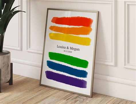 Rainbow Print Custom Pride Print Personalised Valentines Day Gay Pride Lgbtq Print Anniversary