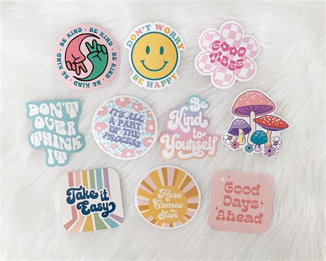 danish pastel sticker pack laptop hydroflask water bottle stickers