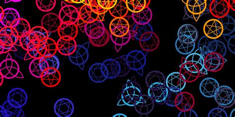 Dark Multicolor vector background with occult symbols. 19027949 Vector ...