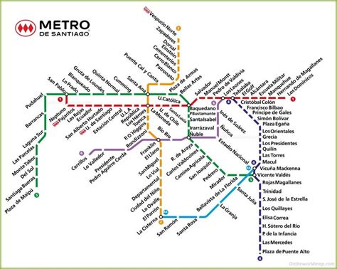 Santiago Metro Map - Ontheworldmap.com