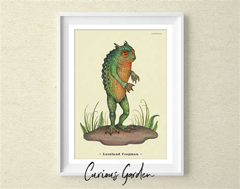 Loveland Frogman Cryptid Art Print Etsy