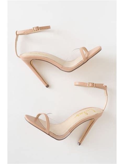 Buy Lulus Jaque Light Nude Vinyl Ankle Strap High Heel Sandals Online Topofstyle