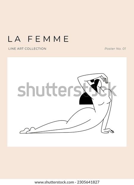 Modern Minimalist Poster Nude Woman Silhouette Stock Vector Royalty Free Shutterstock
