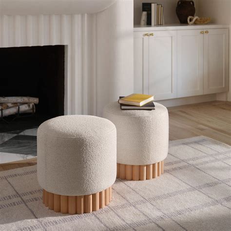 Centro Boucle Ottoman Upholstered Furniture From The Citizenry