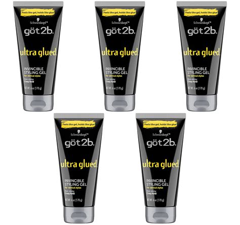 5 Pack Of Got2b Ultra Glued Invincible Styling Gel 6 Ounce Walmart