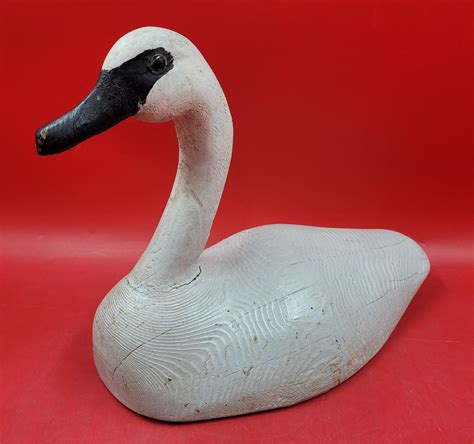 VTG Hand Carved Wooden Swan Decoy