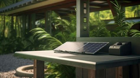 Premium AI Image | A photo of a solar powered charging station for devices