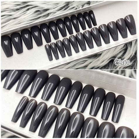 Solid Color Medium Length Coffin Press On Nails | The Nailest