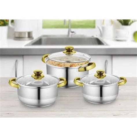 Pieces Stainless Steel Hot Pot Set For Home Round At Rs Set In New Delhi