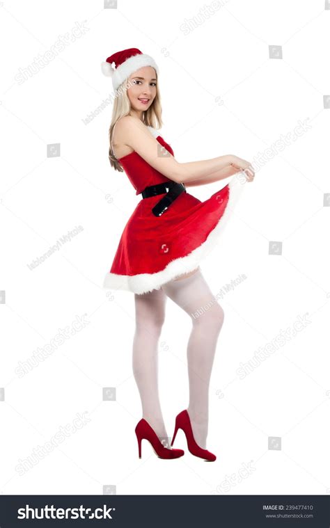 Beautiful Sexy Blonde Girl Christmas Costumes Stock Photo 239477410 Shutterstock