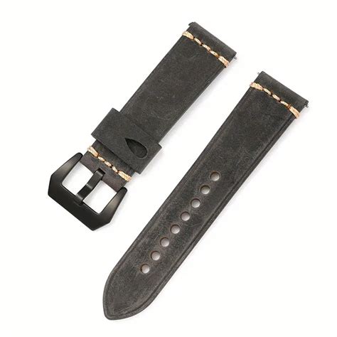 Retro Leather Watch Band Crazy Horse Leather Vintage Oil Temu