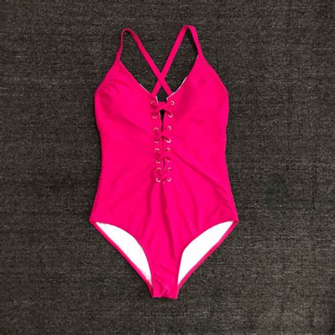 The Strap One Piece Women Sexy Pure Color Bikini On Luulla