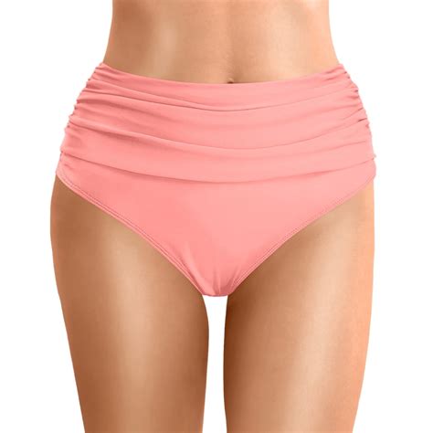 Celivon High Waist Womens Ruched Belly Control Bikini Swimsuit Bottoms Comfortable Stylish