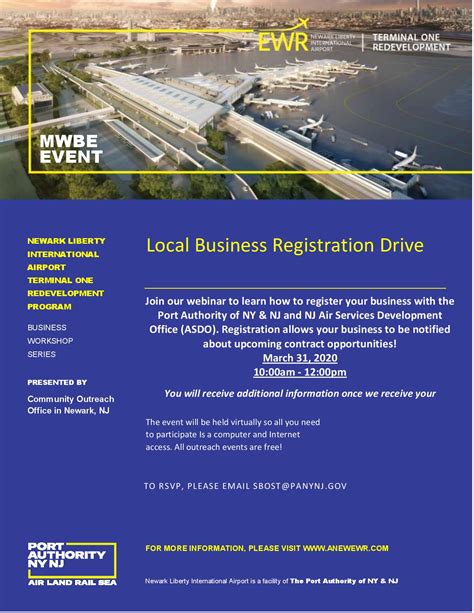 Port Authority of NY & NJ Outreach VIRTUAL Events | Essex County Small Business Development
