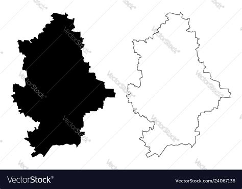 Donetsk oblast map Royalty Free Vector Image - VectorStock