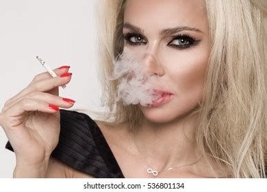 Sensual Woman Sexy Lingerie Smokes Cigarette Stock Photo 536774428 Shutterstock