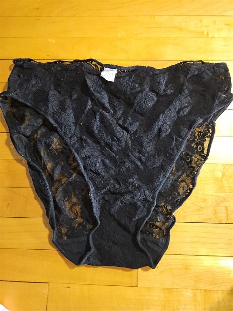 Maidenform Vintage Black Lace High Cut Bikini Pantie Gem