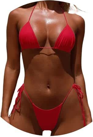 Amazon Jerany Womens Sexy Brazilian Bikini Swimsuit Spaghetti Strap Top Thong Bathing Suit