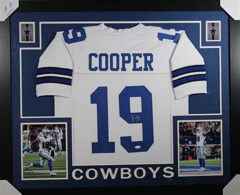 Amari Cooper Autographedsigned Dallas Cowboys Framed White Xl Jersey